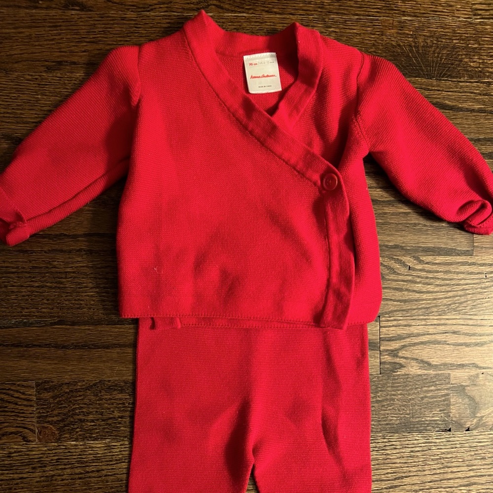 Hanna Andersson red knit set